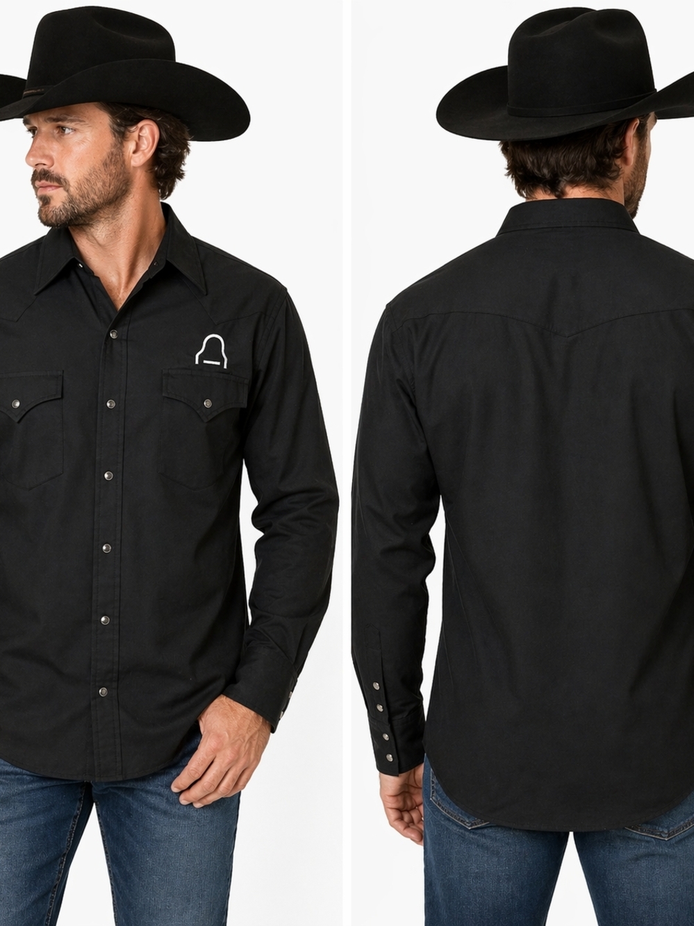Ely Cattleman Western Shirt Mens Large Pearl Snap Embroiderd Southwest Black